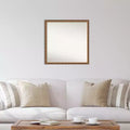 Espejo de pared de madera de bronce antiguo de 28" x 28" sin bisel