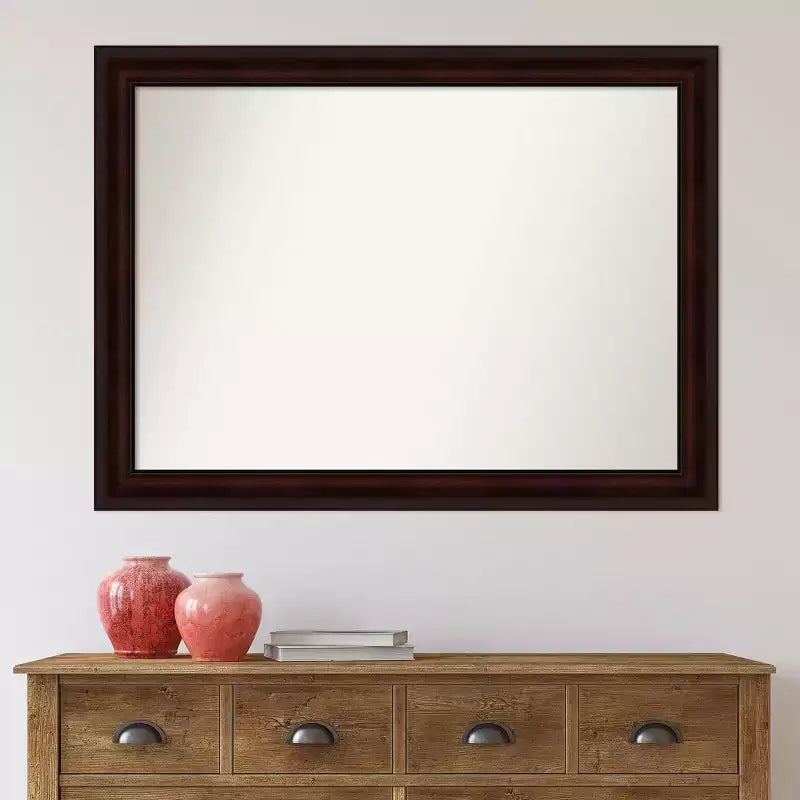 Specchio da parete da 43 x 32 pollici (marrone chicco di caffè) – Design moderno rettangolare da parete