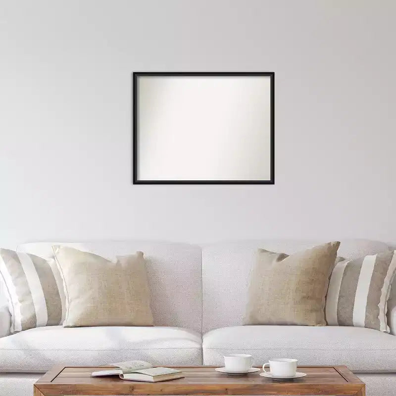 Czarne drewniane lustro ścienne (29" x 23", bez fazowania)