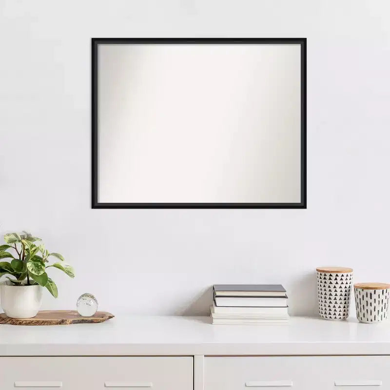 Czarne drewniane lustro ścienne (29" x 23", bez fazowania)