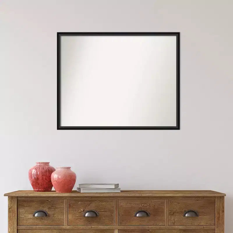 Czarne drewniane lustro ścienne (29" x 23", bez fazowania)