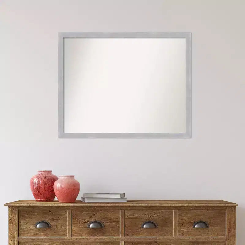 Espejo de pared de 30 x 24 pulgadas con bordes cepillados (sin bisel) — moderno, rectangular