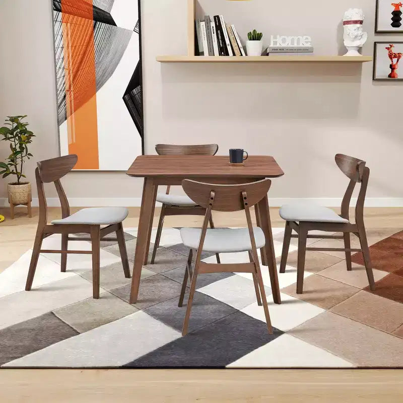 Tavolo da pranzo quadrato in legno per 4 persone, tavolo da cucina e da pranzo per sala da pranzo, ristorante e soggiorno