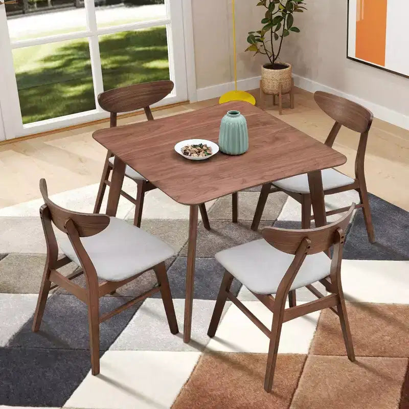 Tavolo da pranzo quadrato in legno per 4 persone, tavolo da cucina e da pranzo per sala da pranzo, ristorante e soggiorno