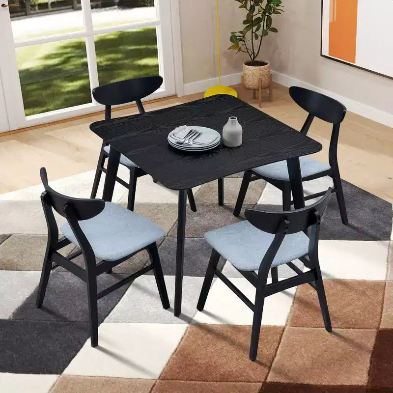 Tavolo da pranzo quadrato in legno per 4 persone, tavolo da cucina e da pranzo per sala da pranzo, ristorante e soggiorno
