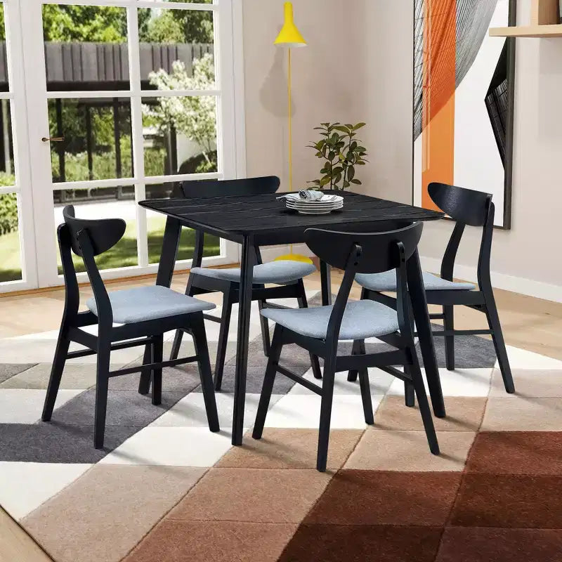 Tavolo da pranzo quadrato in legno per 4 persone, tavolo da cucina e da pranzo per sala da pranzo, ristorante e soggiorno