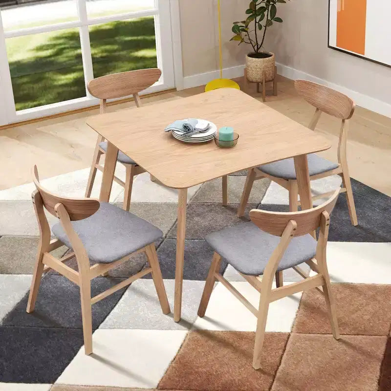 Tavolo da pranzo quadrato in legno per 4 persone, tavolo da cucina e da pranzo per sala da pranzo, ristorante e soggiorno