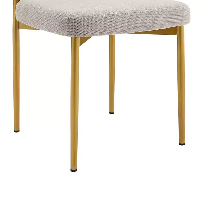 Silla de comedor con acero inoxidable cepillado dorado
