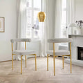 Silla de comedor con acero inoxidable cepillado dorado