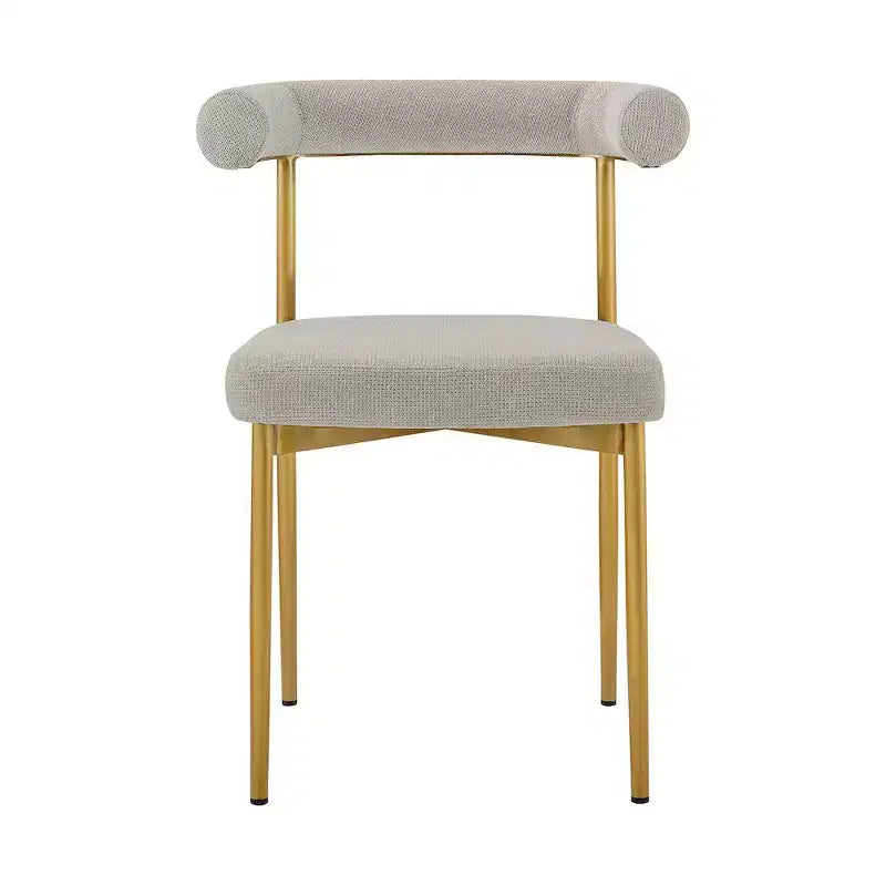 Silla de comedor con acero inoxidable cepillado dorado