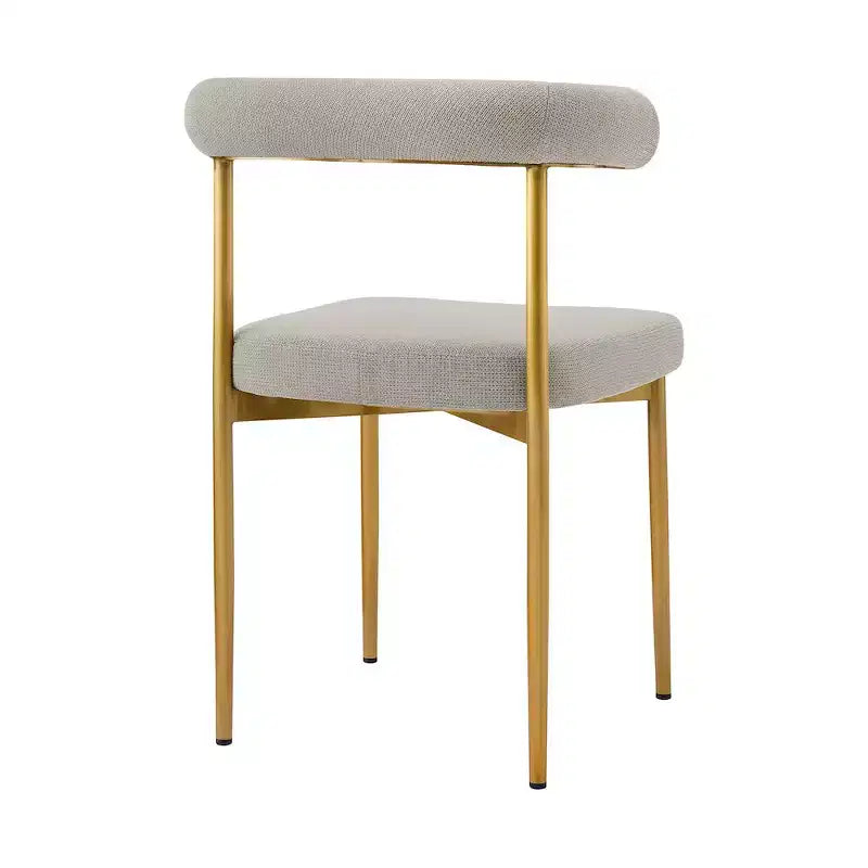 Silla de comedor con acero inoxidable cepillado dorado