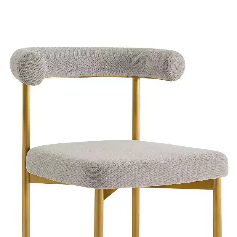 Silla de comedor con acero inoxidable cepillado dorado