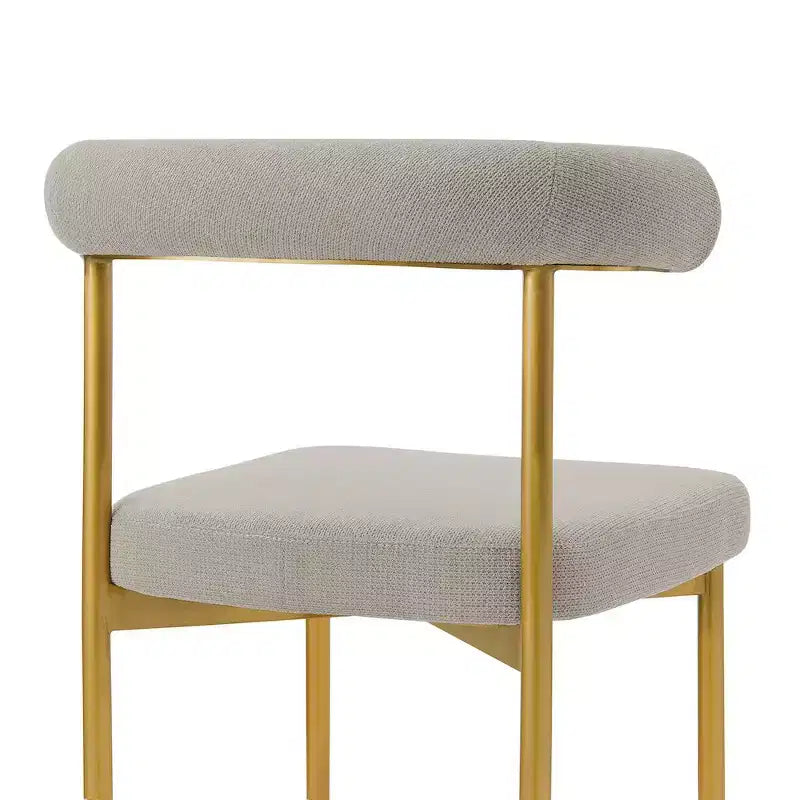 Silla de comedor con acero inoxidable cepillado dorado