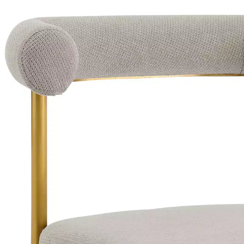 Silla de comedor con acero inoxidable cepillado dorado