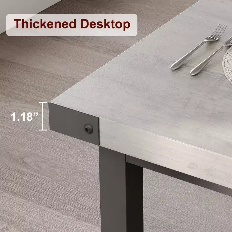Tavolo da pranzo per 6-8 persone, tavolo da cucina resistente da 70.87, tavolo rettangolare da pranzo in stile rustico con robuste gambe in metallo, per famiglie numerose, appartamenti e sale da pranzo