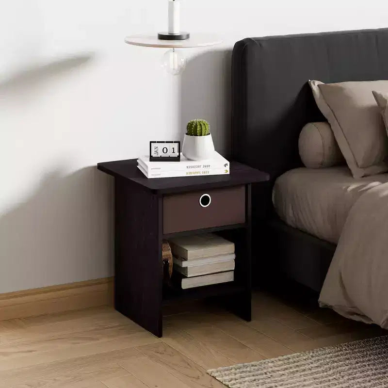 2 comodini, tavolini laterali per divano e comodini da letto con cassetto contenitore e ripiano aperto