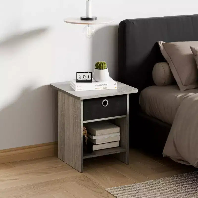 2 comodini, tavolini laterali per divano e comodini da letto con cassetto contenitore e ripiano aperto