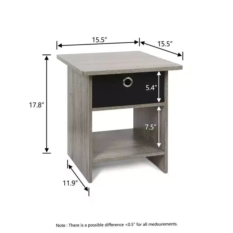 2 comodini, tavolini laterali per divano e comodini da letto con cassetto contenitore e ripiano aperto