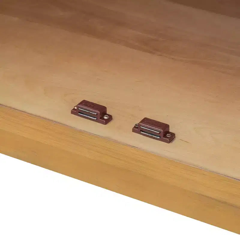 Credenza buffet a 4 ante con ampio spazio contenitore, ante in vetro e ripiani regolabili per sala da pranzo e soggiorno, legno naturale