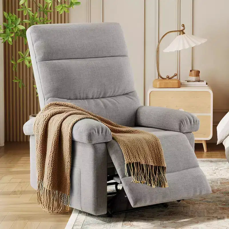 Materiałowy fotel rozkładany z boczną kieszenią, regulowany jednoosobowy fotel z ergonomicznym podparciem pleców do pokoju dziecięcego