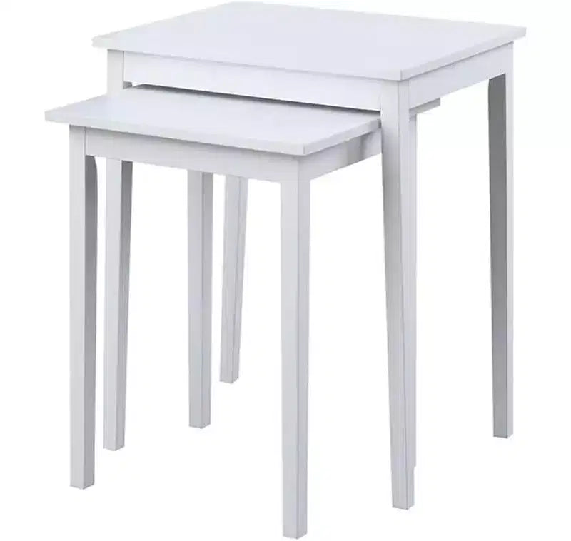Mesa auxiliar rectangular de madera con superficie blanca, 26,25 pulgadas de alto, 1 pieza