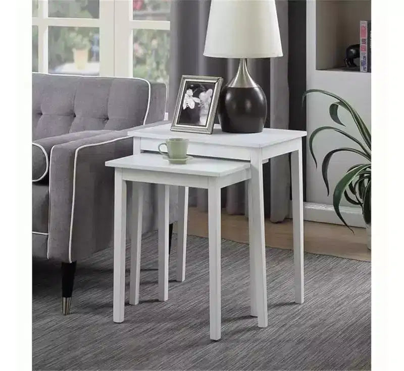 Mesa auxiliar rectangular de madera con superficie blanca, 26,25 pulgadas de alto, 1 pieza