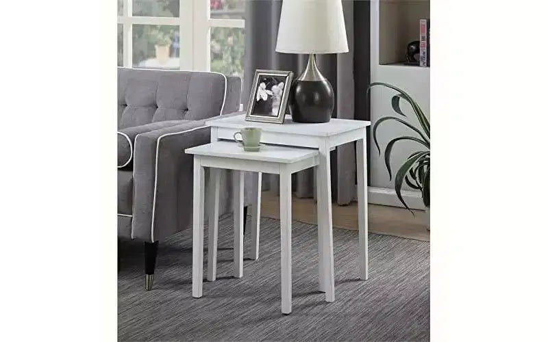 Mesa auxiliar rectangular de madera con superficie blanca, 26,25 pulgadas de alto, 1 pieza
