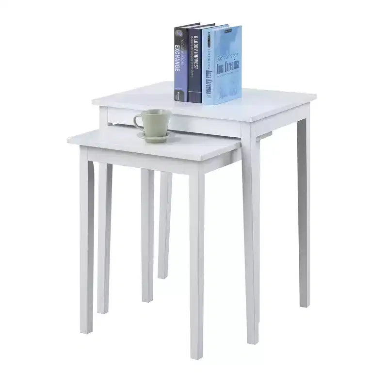 Mesa auxiliar rectangular de madera con superficie blanca, 26,25 pulgadas de alto, 1 pieza