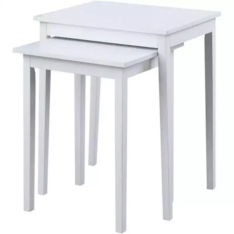 Mesa auxiliar rectangular de madera con superficie blanca, 26,25 pulgadas de alto, 1 pieza