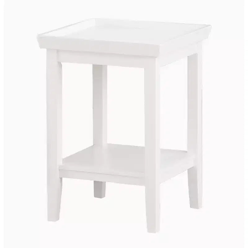 Mesa auxiliar rectangular de madera con superficie blanca, 26 pulgadas de alto, 1 pieza