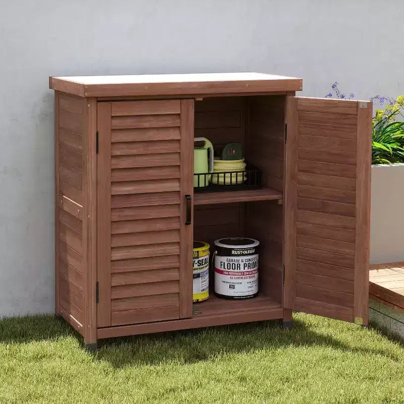 Mobile contenitore con panca da giardinaggio, mobile da cucina con 2 ante e 2 ripiani, mobile basso per soggiorno, sala da pranzo e cucina