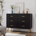 Cassettiera in legno, moderno mobile contenitore con 6 cassetti, maniglie dorate e robuste gambe in metallo, organizer per camera da letto, soggiorno e corridoio
