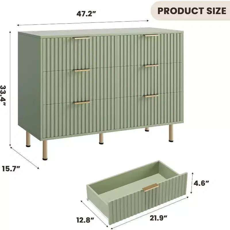 Cassettiera a 6 cassetti, cassettone moderno in legno per camera da letto con cassetti contenitore, mobile TV in stile rustico per soggiorno, camera da letto e corridoio