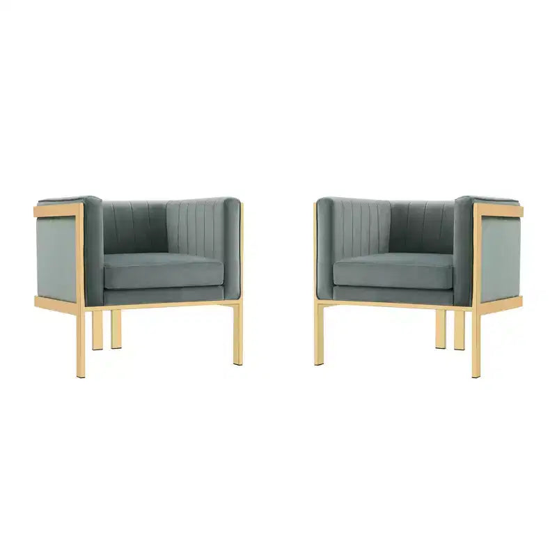 Sillón tapizado de terciopelo (juego de 2)