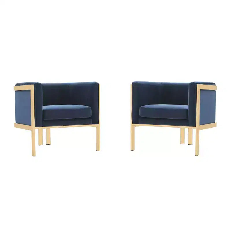 Sillón tapizado de terciopelo (juego de 2)