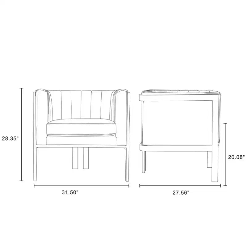 Sillón tapizado de terciopelo (juego de 2)