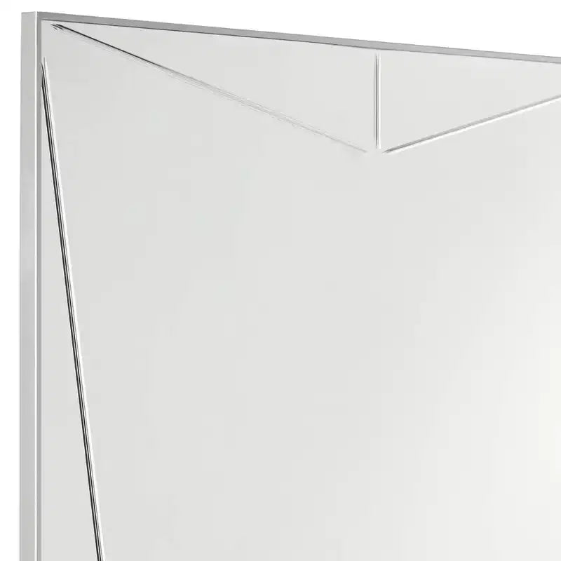Specchio da parete decorativo rettangolare per toeletta, moderno, con cornice in legno e metallo argentata, largo 26, per bagno, camera da letto e casa