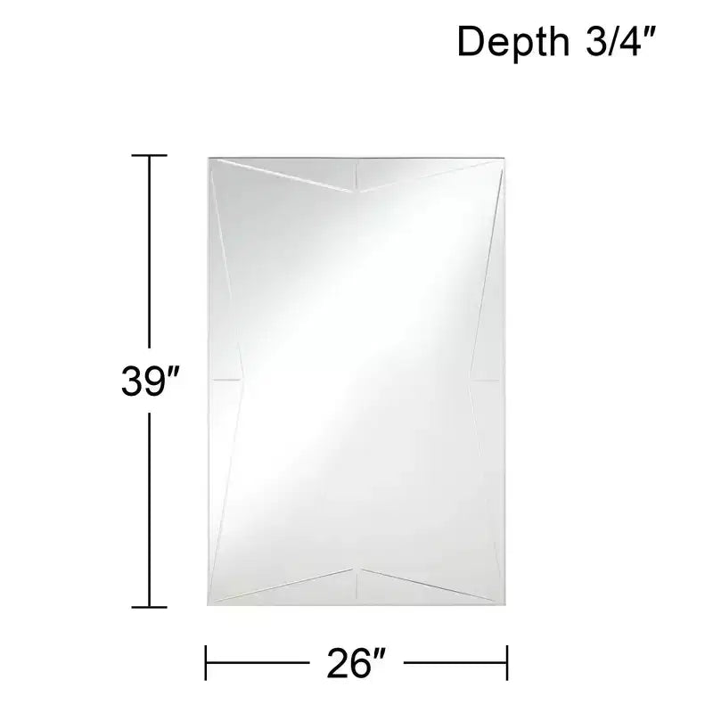 Specchio da parete decorativo rettangolare per toeletta, moderno, con cornice in legno e metallo argentata, largo 26, per bagno, camera da letto e casa